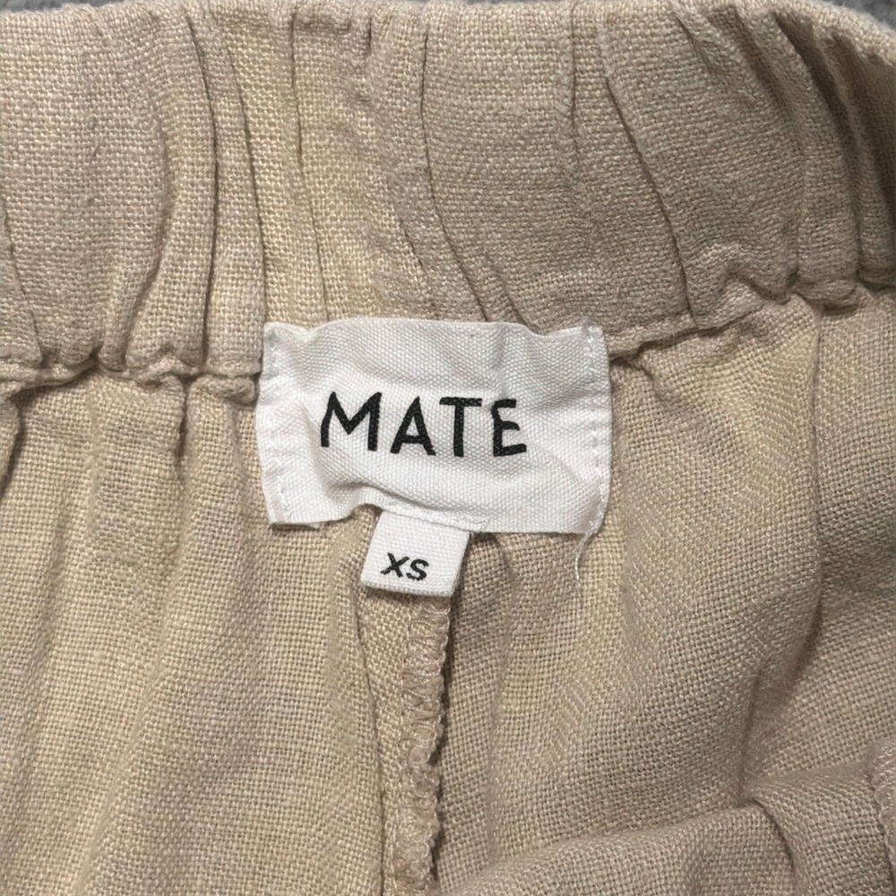 MATE the Label Linen Pants Womens XS Beige Elastic Waist Sustainable Casual Boho - Picture 4 of 10